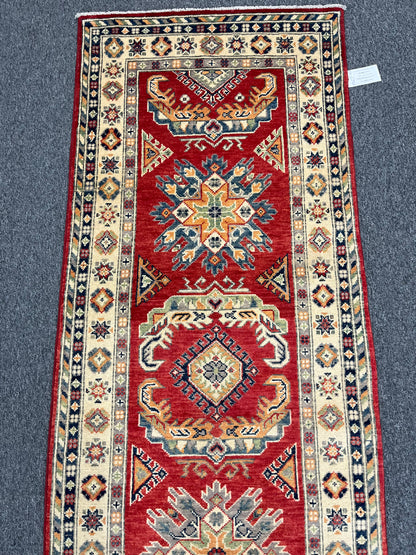 Kazak Runner Red 2' 9"X10' Handmade Wool Rug # 13628