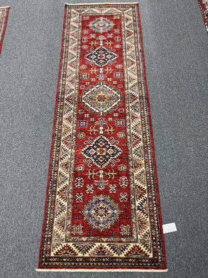 Super Kazak Runner Red 2' 10"X9' Handmade Wool Rug # 14264