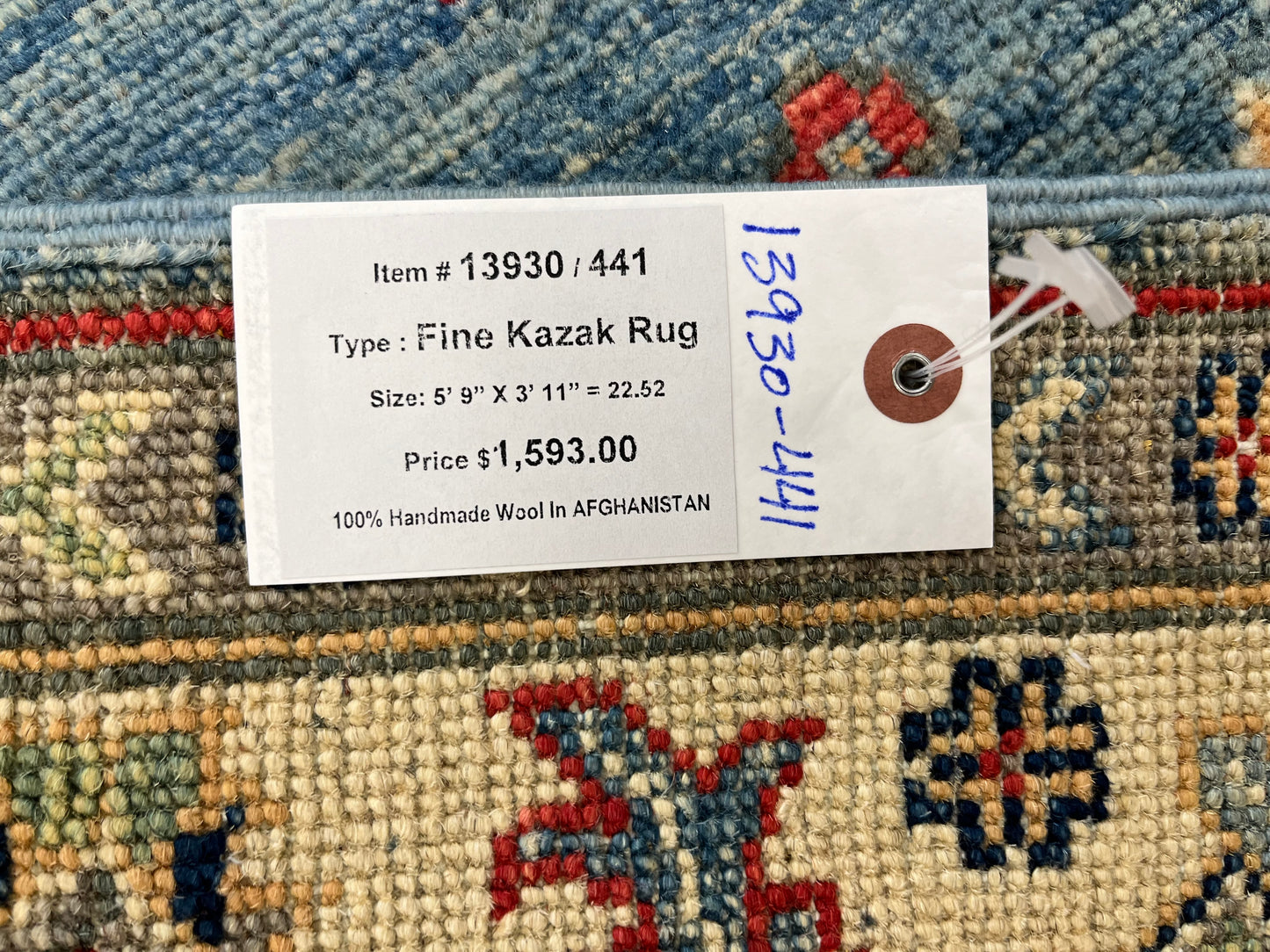 Kazak 4X6 Handmade Wool Rug # 13930
