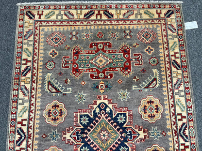 Kazak Gray 4X6 Handmade Wool Rug # 13588
