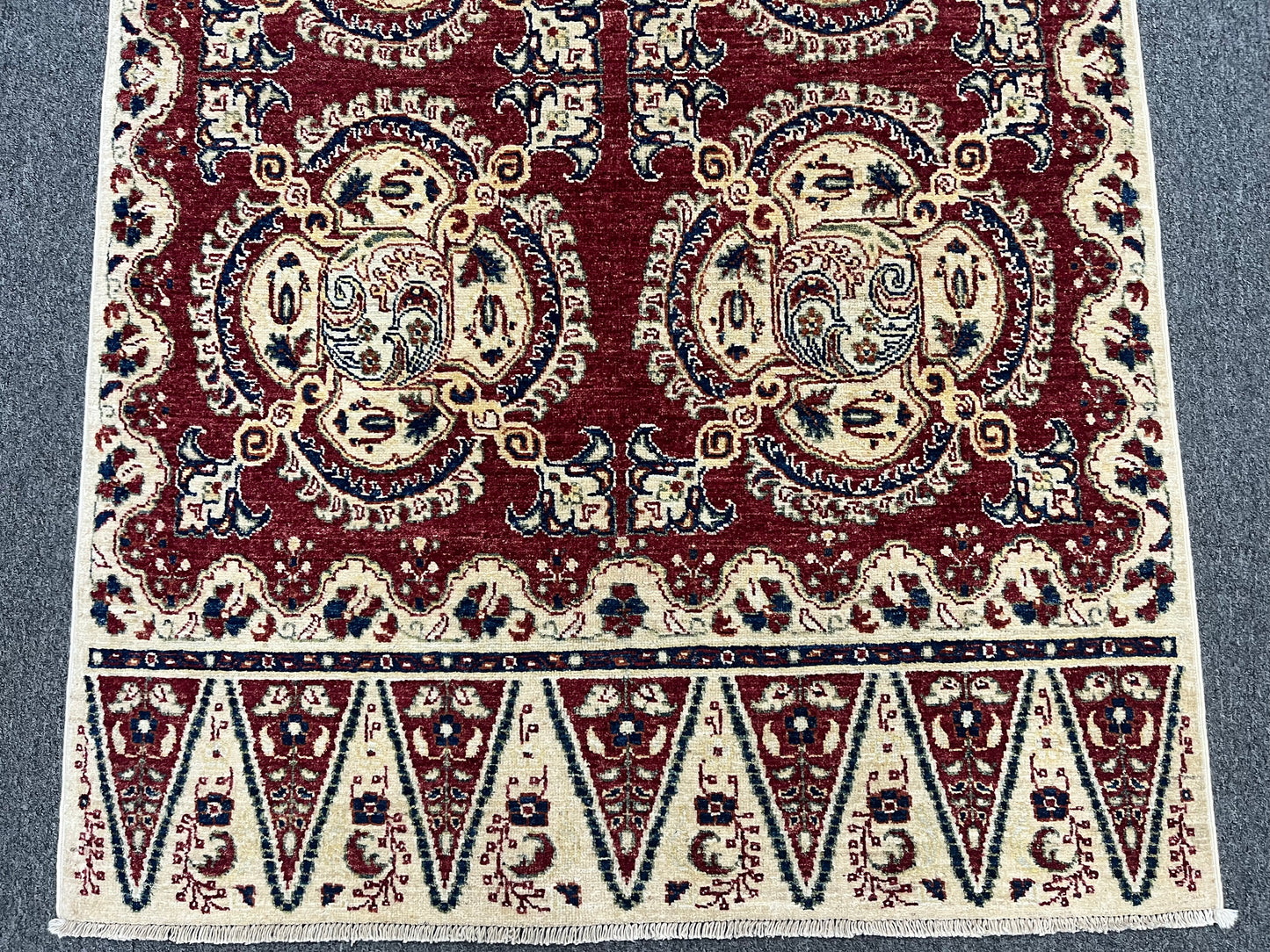 4X6 Red Oushak Handmade Wool Rug # 9174