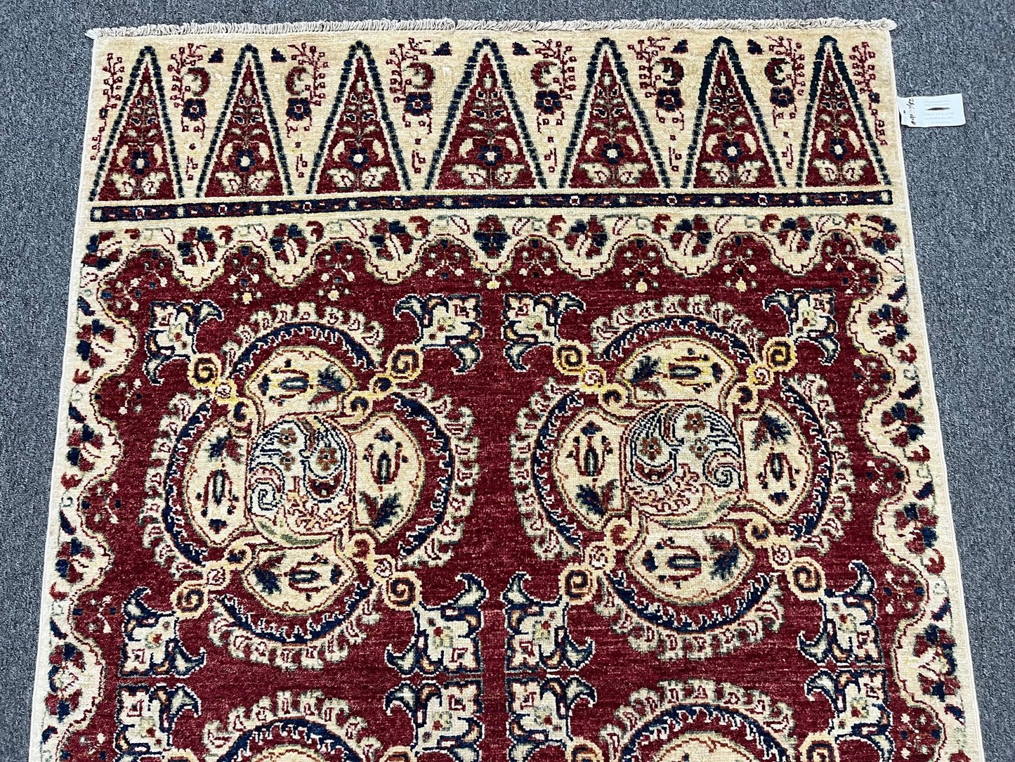 4X6 Red Oushak Handmade Wool Rug # 9174