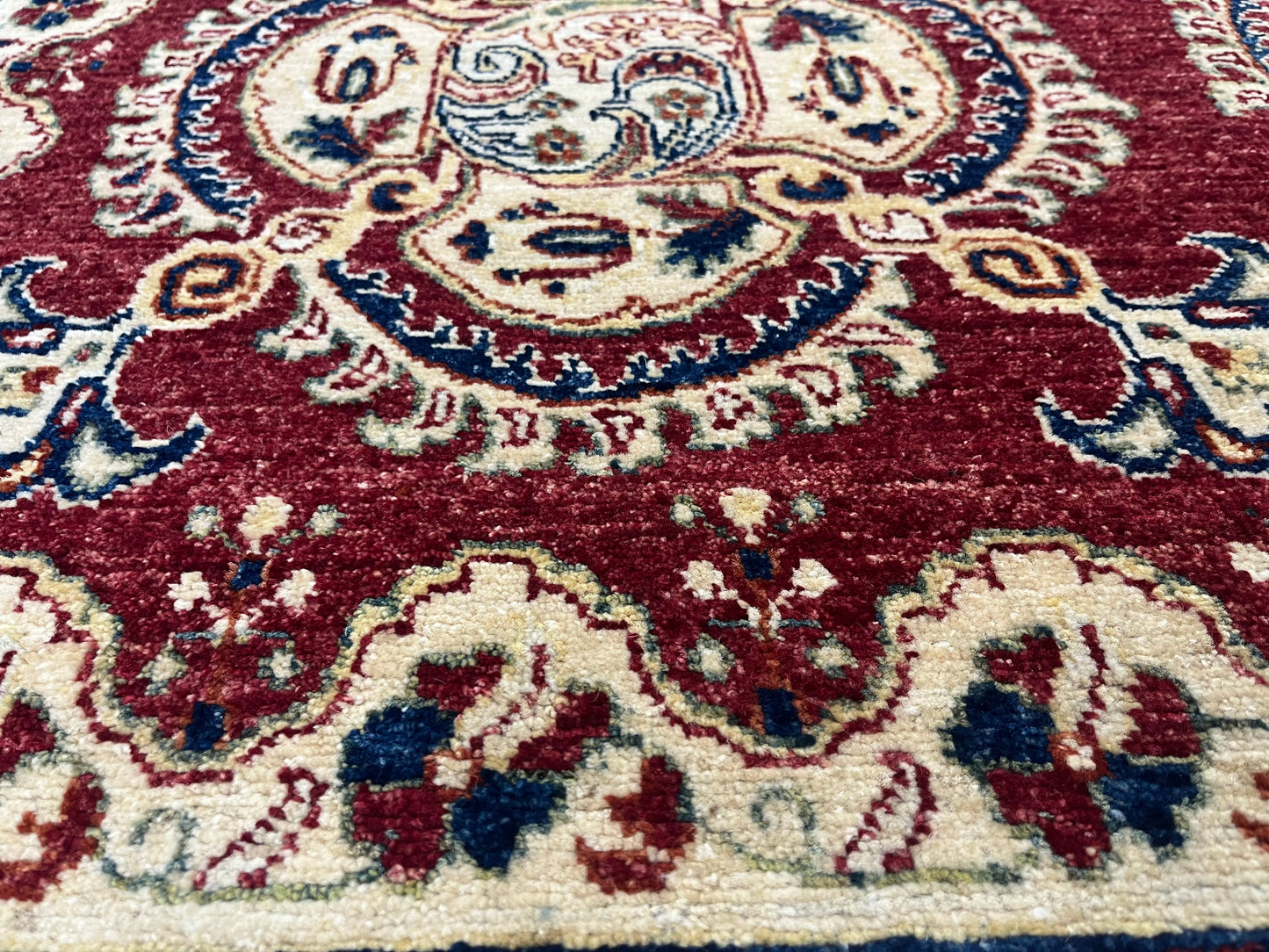 4X6 Red Oushak Handmade Wool Rug # 9174