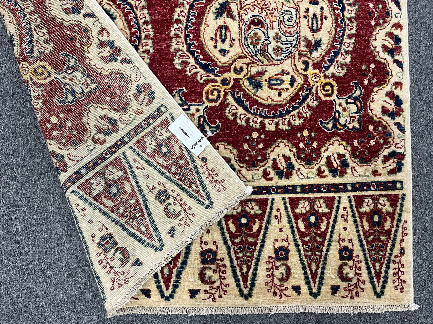 4X6 Red Oushak Handmade Wool Rug # 9174