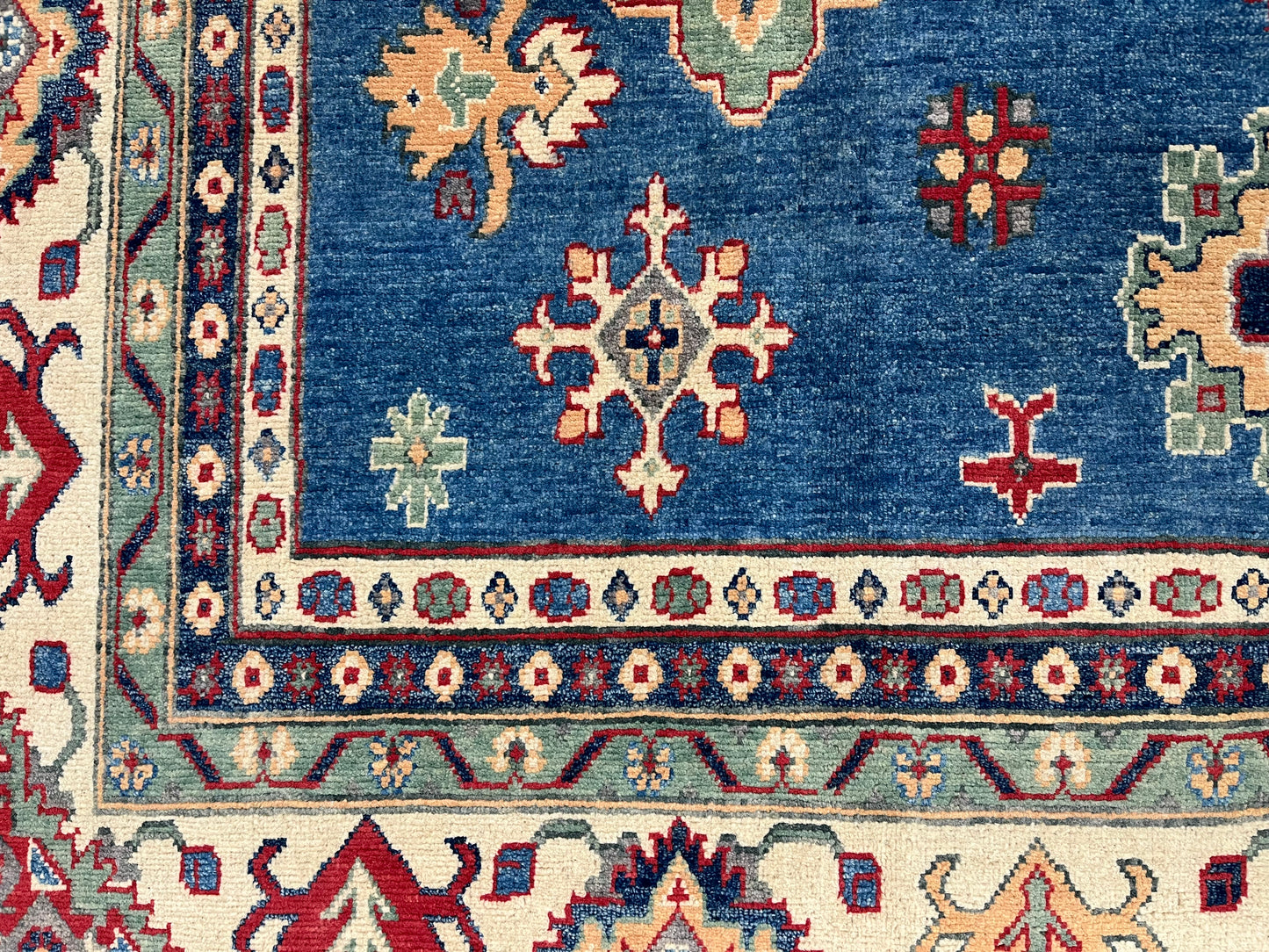 Light Blue Kazak 10X14 Handmade Wool Rug # 13886