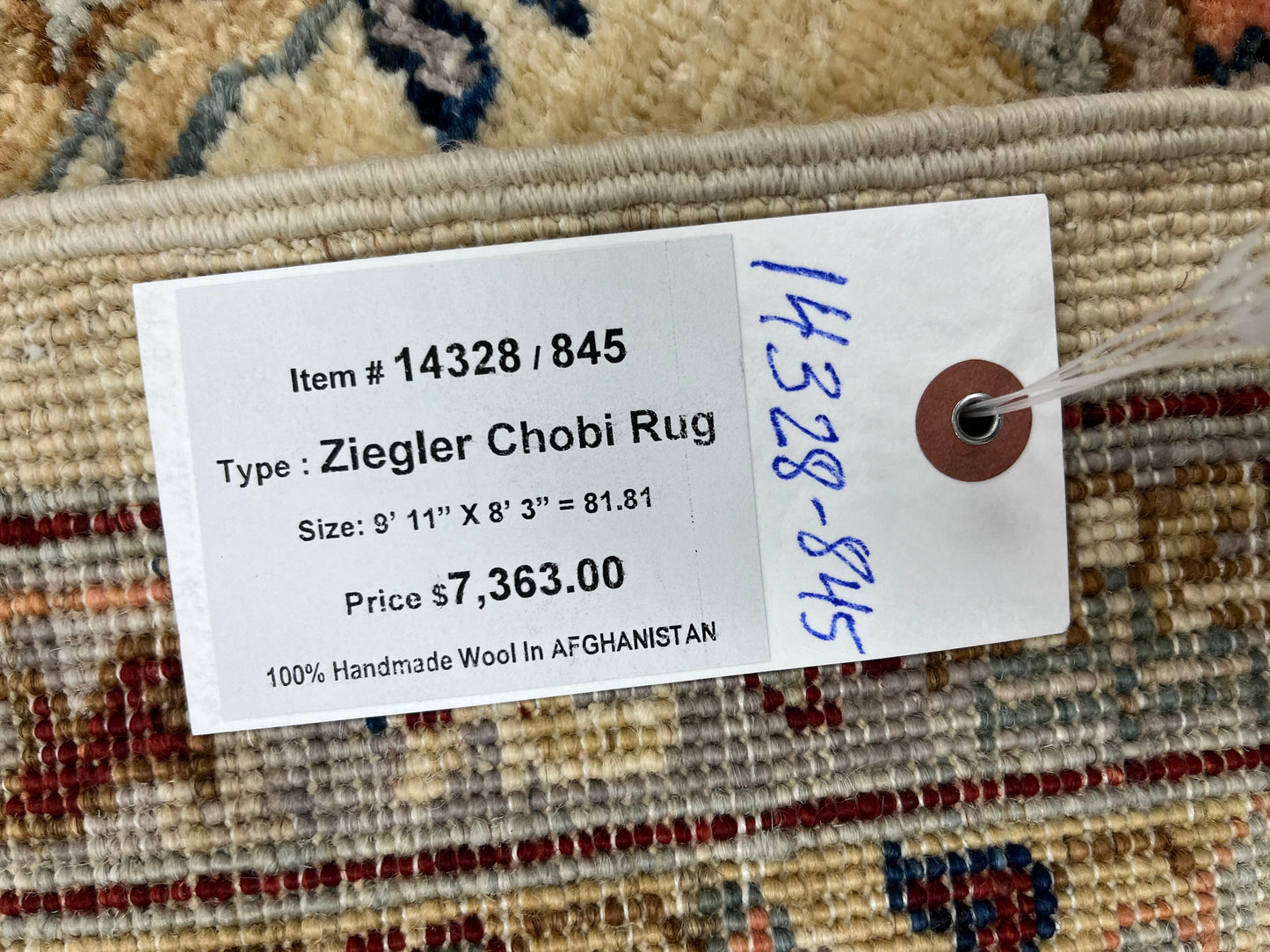 8X10 Oushak Chobi Ivory/Red Handmade Wool Rug # 14328