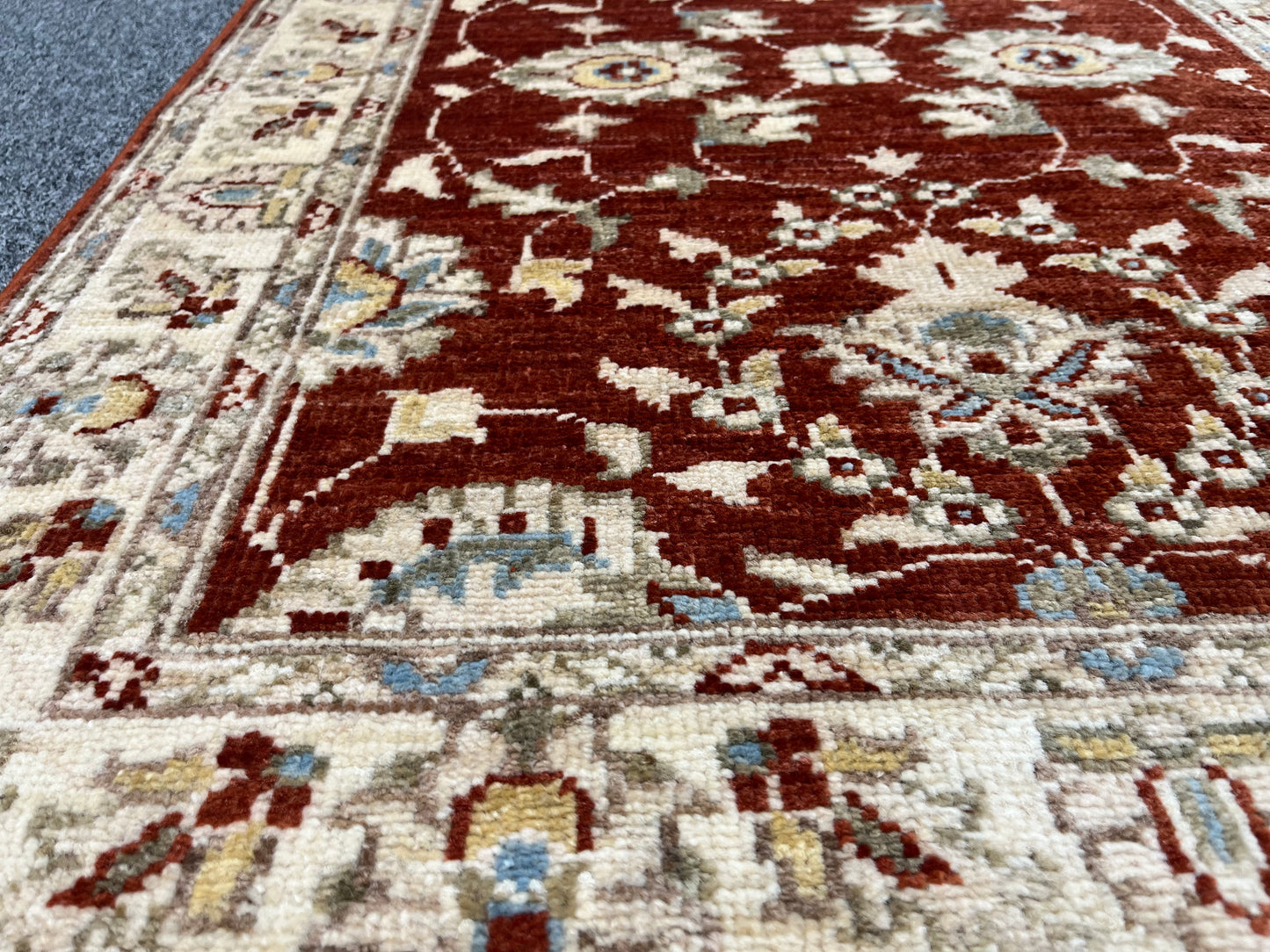 Oushak Chobi Runner 2' 6"X13' Handmade Wool Rug # 14340