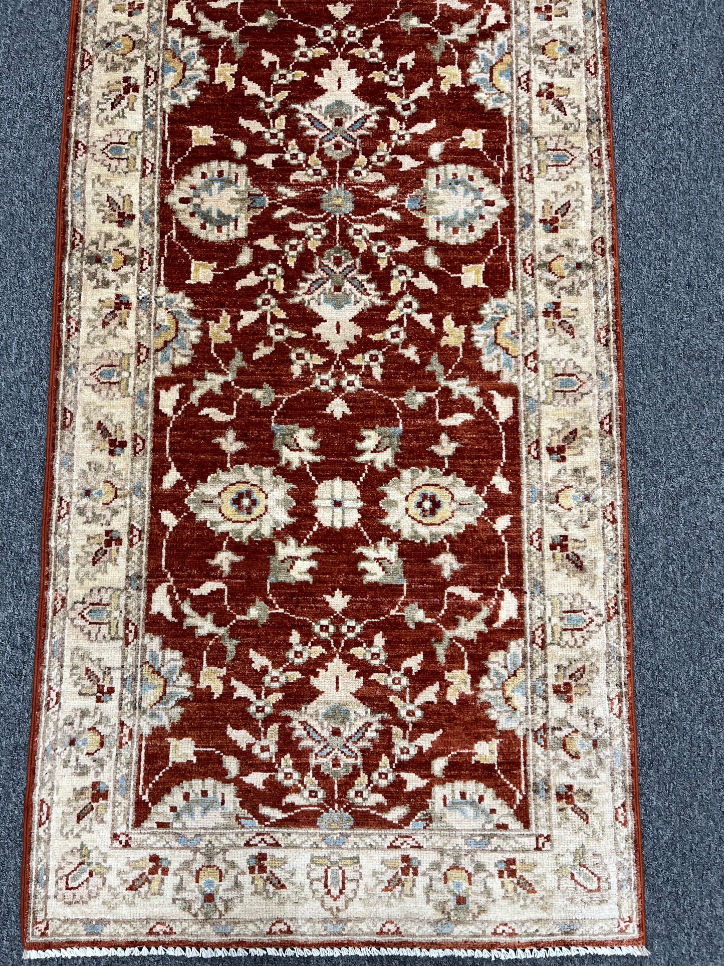 Oushak Chobi Runner 2' 6"X13' Handmade Wool Rug # 14340