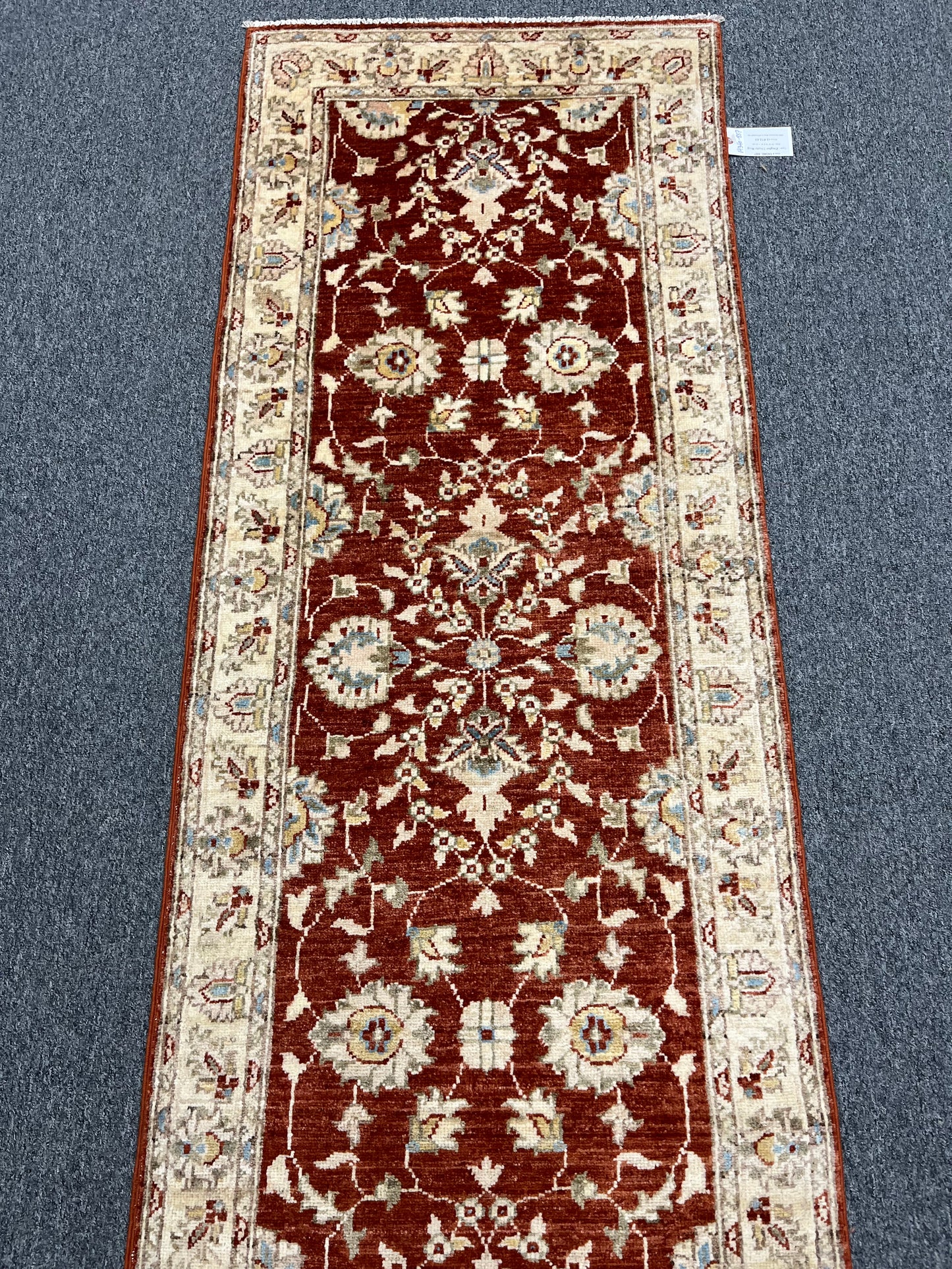 Oushak Chobi Runner 2' 6"X13' Handmade Wool Rug # 14340