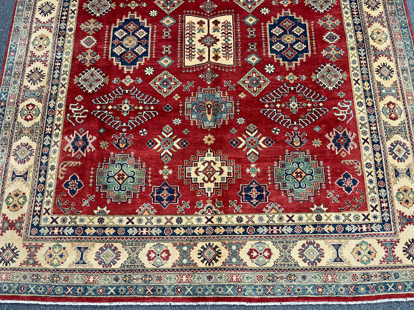 Geometric Red 8X10 Kazak Oriental Rug # 13660