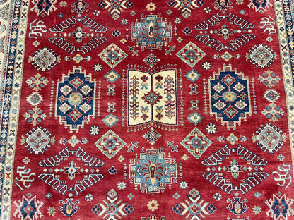 Geometric Red 8X10 Kazak Oriental Rug # 13660