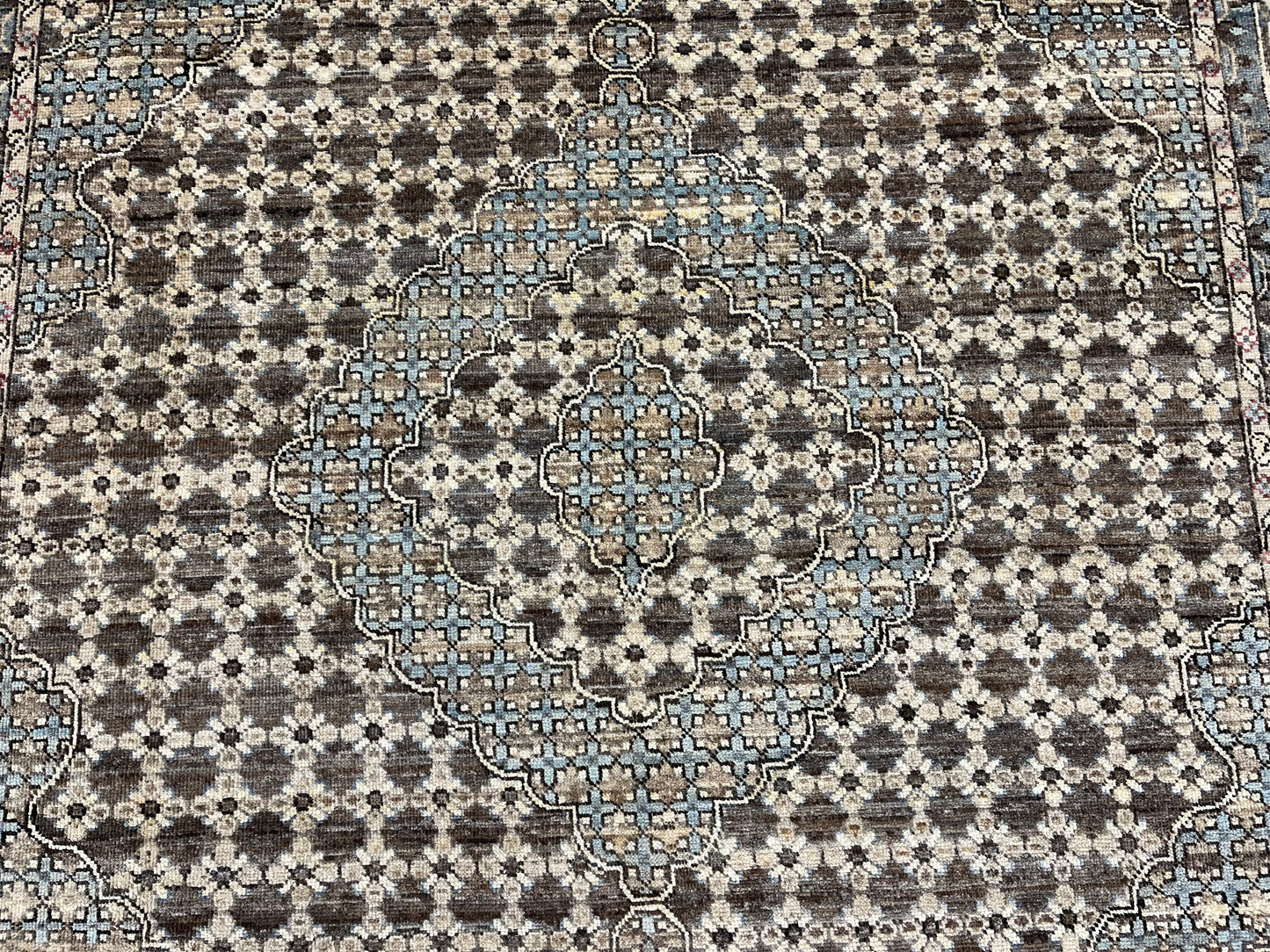 Gray/Mamluk Vintage Oushak 8X10 Handmade Wool Rug # 14310