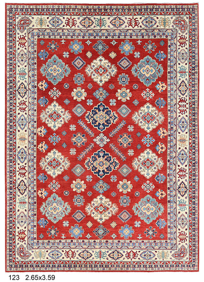 Red 9x12 Kazak Hand knotted Wool Rug # 14484