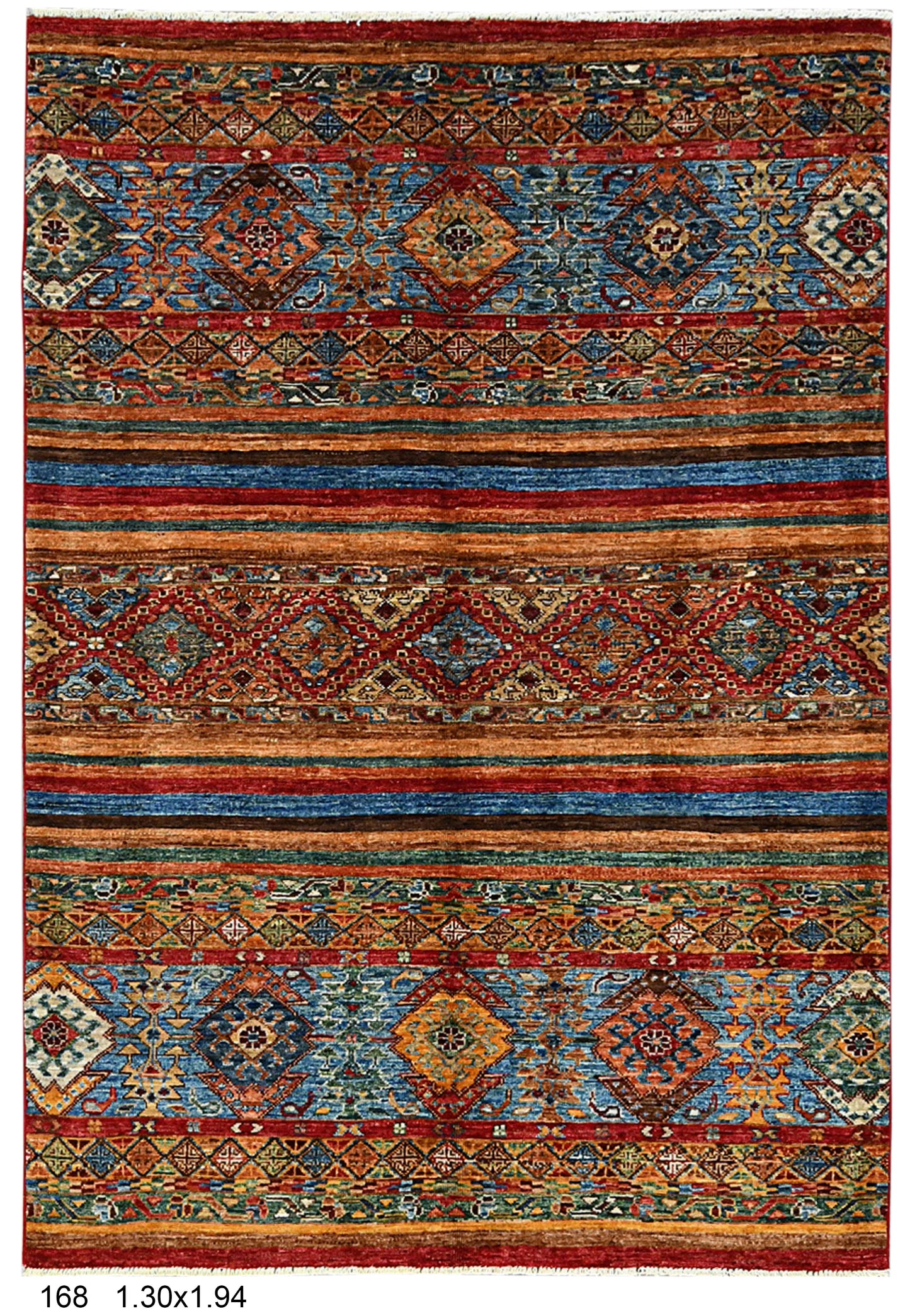 Multicolor Khorjin 4X6 Handmade Wool Rug # 14529