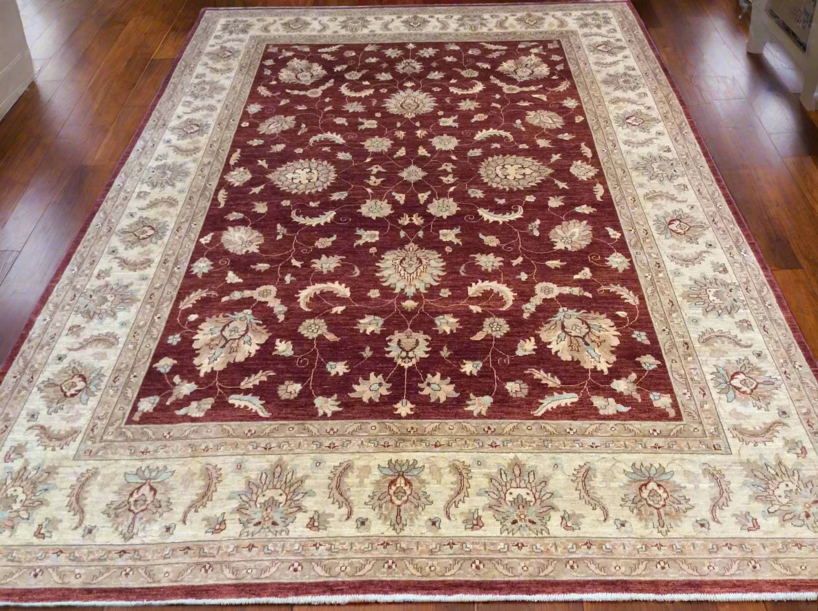 Rest/Ivory 9X13 Oushak Ziegler Handmade Wool Rug # 7912