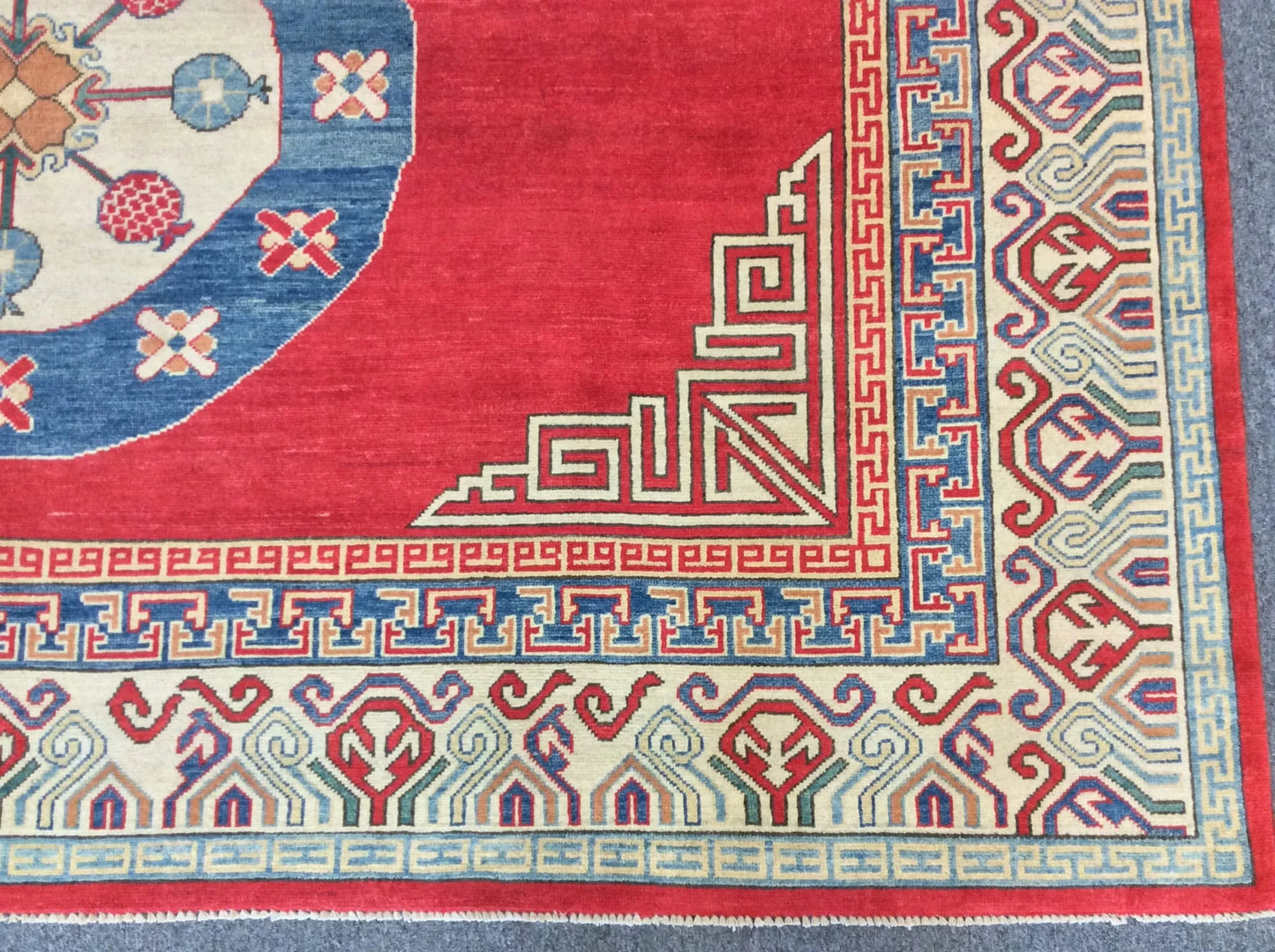 Red/Orange 9X12 Kazak Handmade Wool Rug # 10713