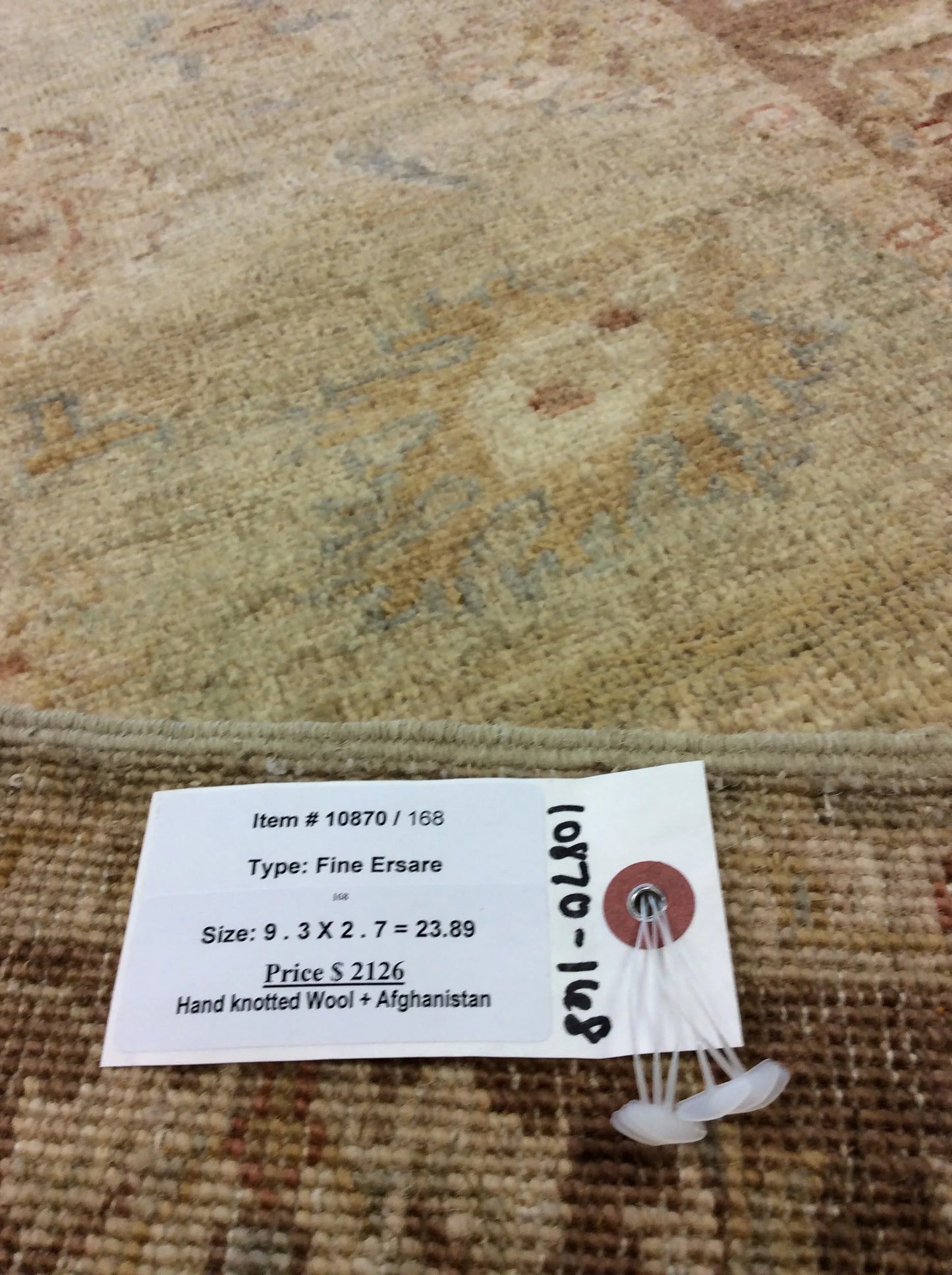 Oushak Ziegler 2' "X9' Handmade Wool Runner Rug # 10870