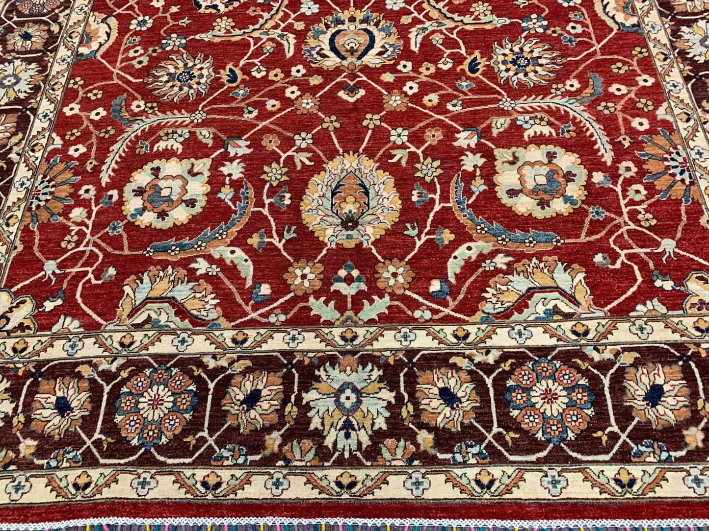 9X12 Red/Burgundy Mahal Handmade Wool Rug # 11263