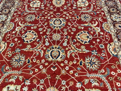 9X12 Red/Burgundy Mahal Handmade Wool Rug # 11263