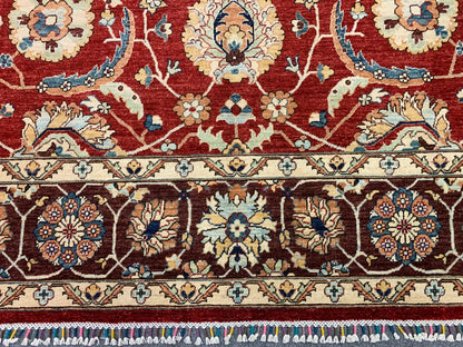 9X12 Red/Burgundy Mahal Handmade Wool Rug # 11263