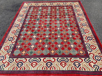 Multicolor 8X10 Kazak Handmade Wool Rug # 10706