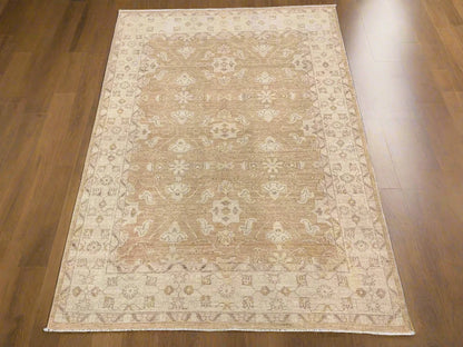 Oushak Ivory/Rest 5X7 Handmade Wool Rug # 9312