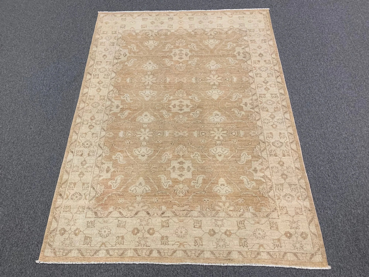 Oushak Ivory/Rest 5X7 Handmade Wool Rug # 9312