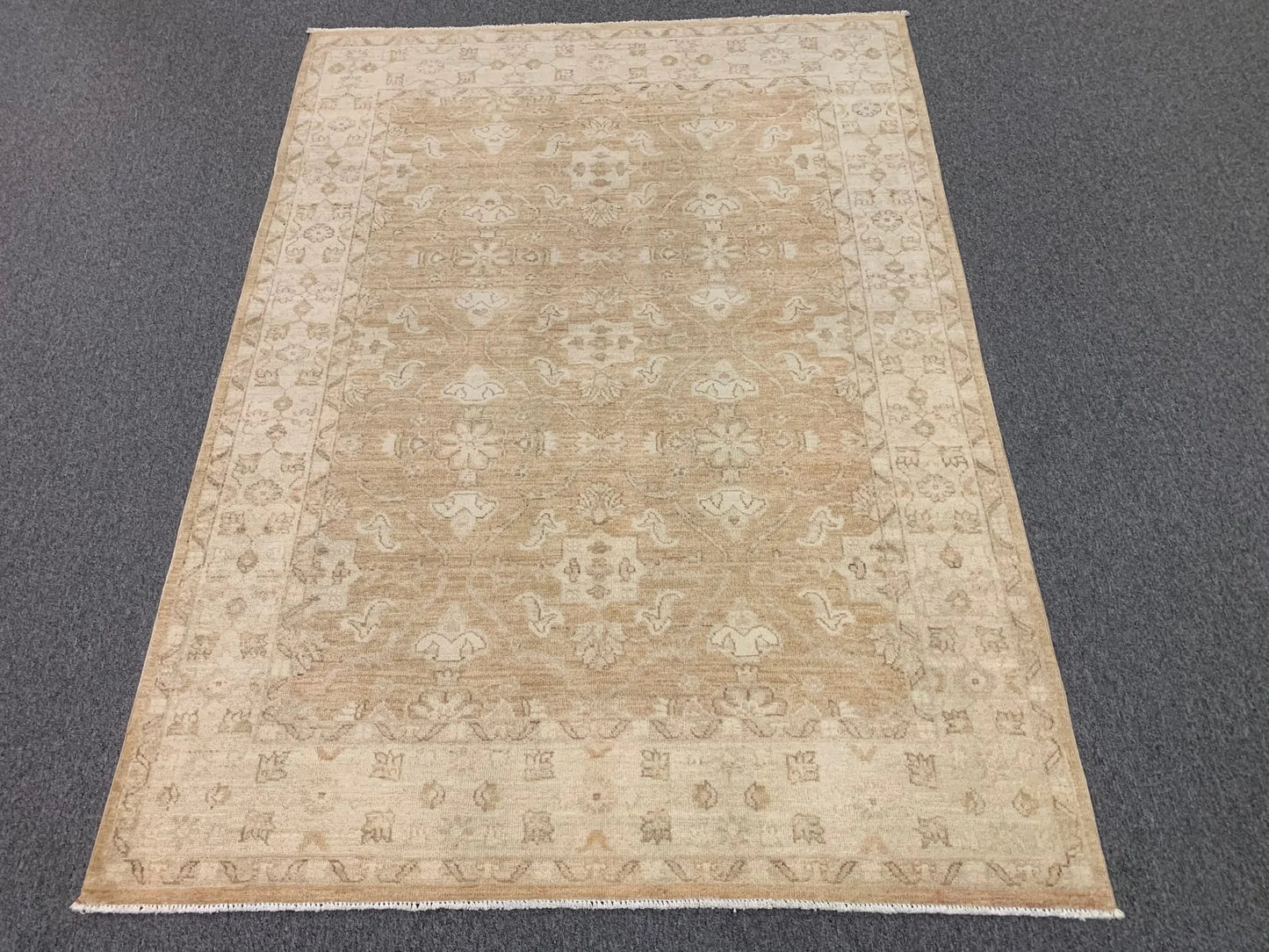 Oushak Ivory/Rest 5X7 Handmade Wool Rug # 9312