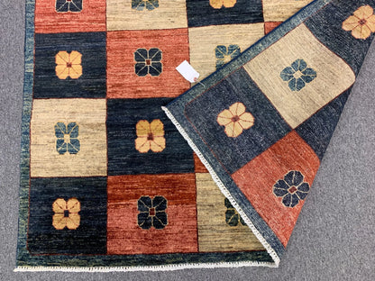 Afghan Gabbeh Contemporary 5X7 Handmade Wool Rug # 8992