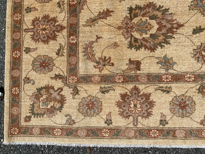 Ivory/Gold 8X11 Ziegler Handmade Wool Rug # 7975