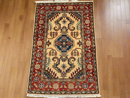 Gold Kazak 3X4 Handmade Wool Rug # 11739