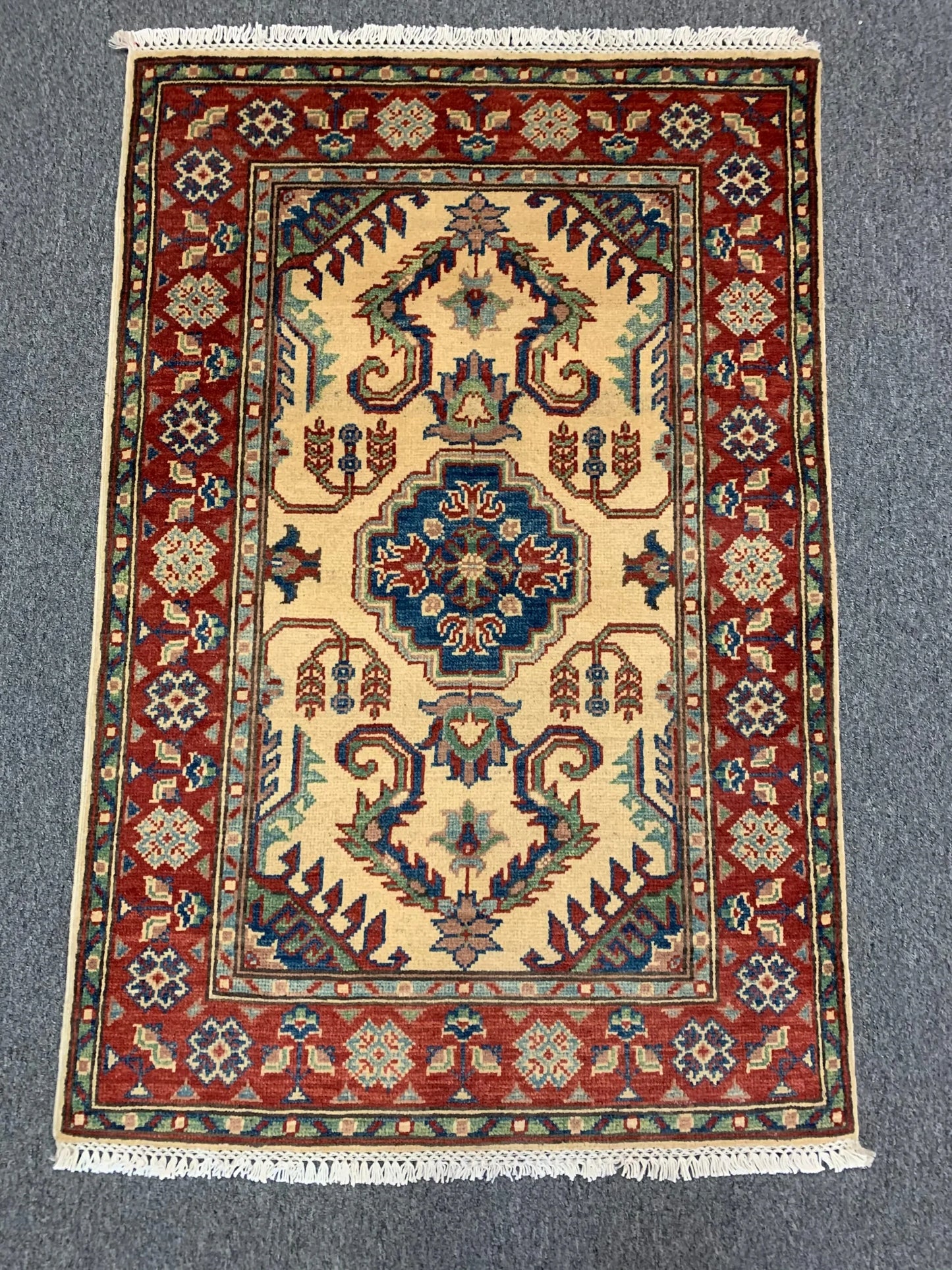 Gold Kazak 3X4 Handmade Wool Rug # 11739