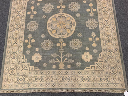 Oushak Ivory/Gray 5X6 Handmade Wool Rug # 11558