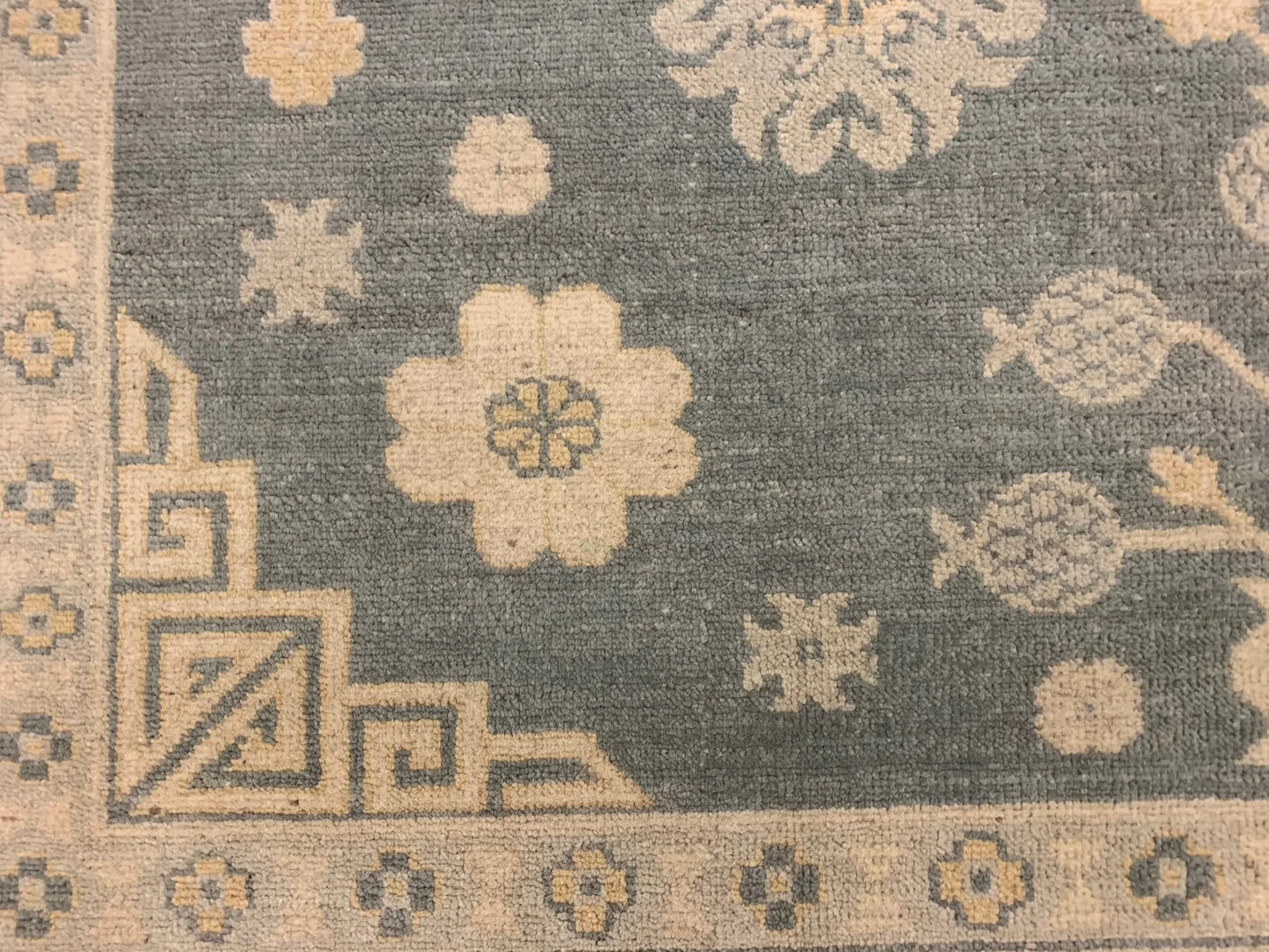 Oushak Ivory/Gray 5X6 Handmade Wool Rug # 11558