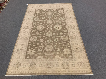 Soft Gray/Beige Ziegler 6X9 Handmade Wool Rug # 9653