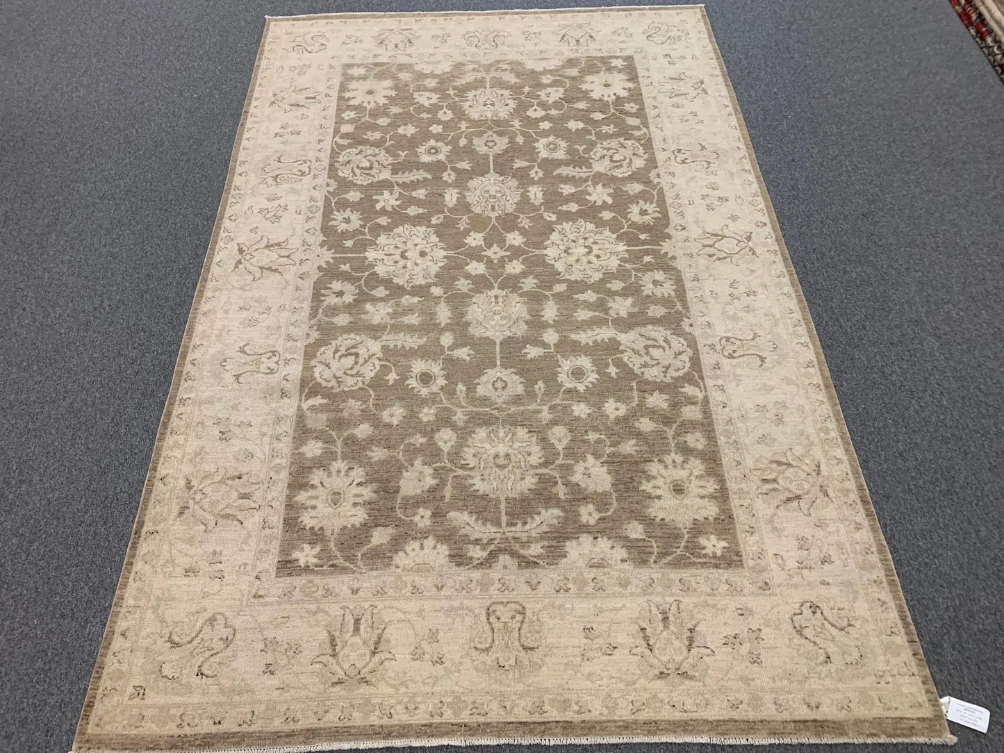 Soft Gray/Beige Ziegler 6X9 Handmade Wool Rug # 9653