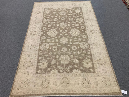 Soft Gray/Beige Ziegler 6X9 Handmade Wool Rug # 9653