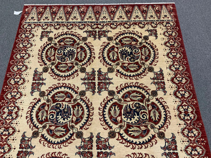 Tribal Afghan 6X9 Handmade Wool Rug # 9167