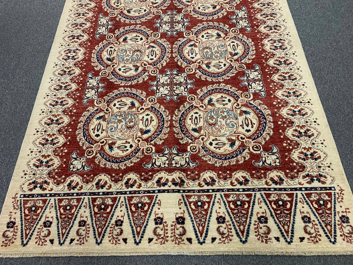 Tribal Afghan Kerman 6X9 Handmade Wool Rug # 9154