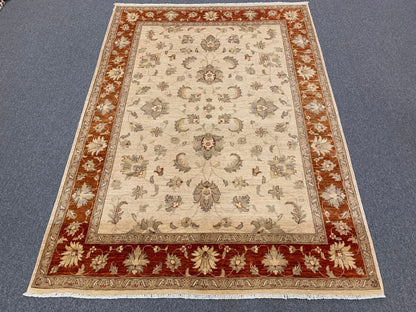 Beige/Rest 6X9 Ziegler Handmade Wool Rug # 7952