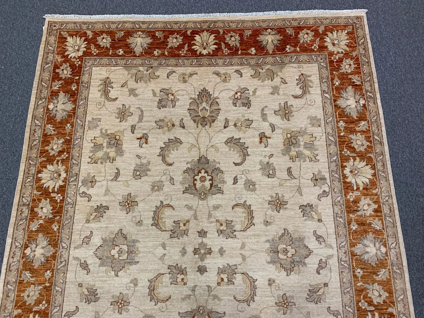 Beige/Rest 6X9 Ziegler Handmade Wool Rug # 7952