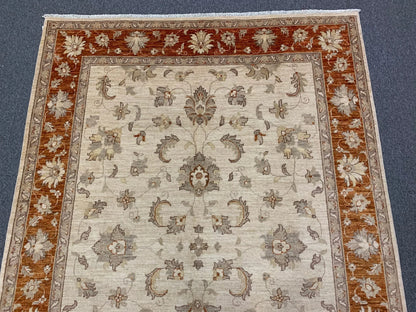 Beige/Rest 6X9 Ziegler Handmade Wool Rug # 7952