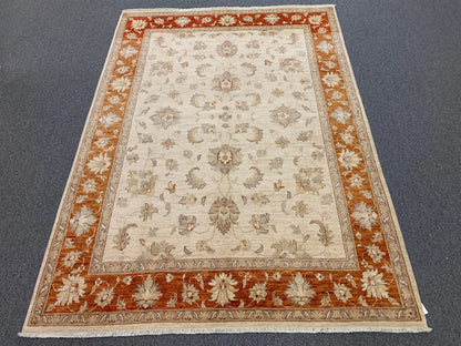 Beige/Rest 6X9 Ziegler Handmade Wool Rug # 7952