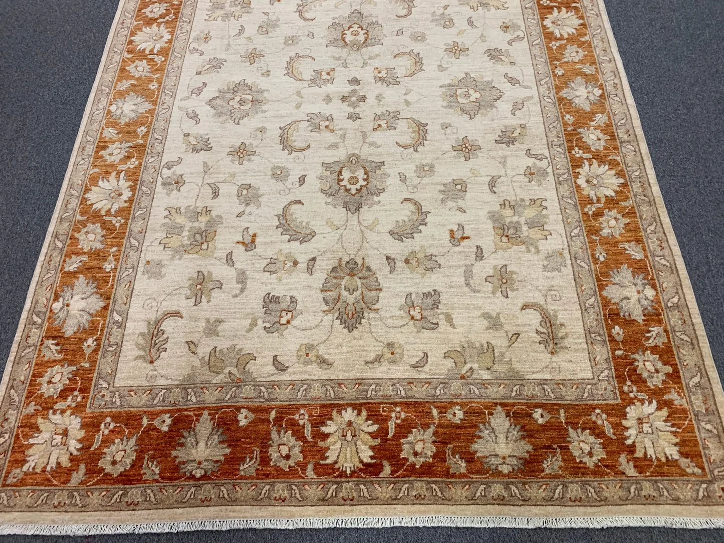 Beige/Rest 6X9 Ziegler Handmade Wool Rug # 7952