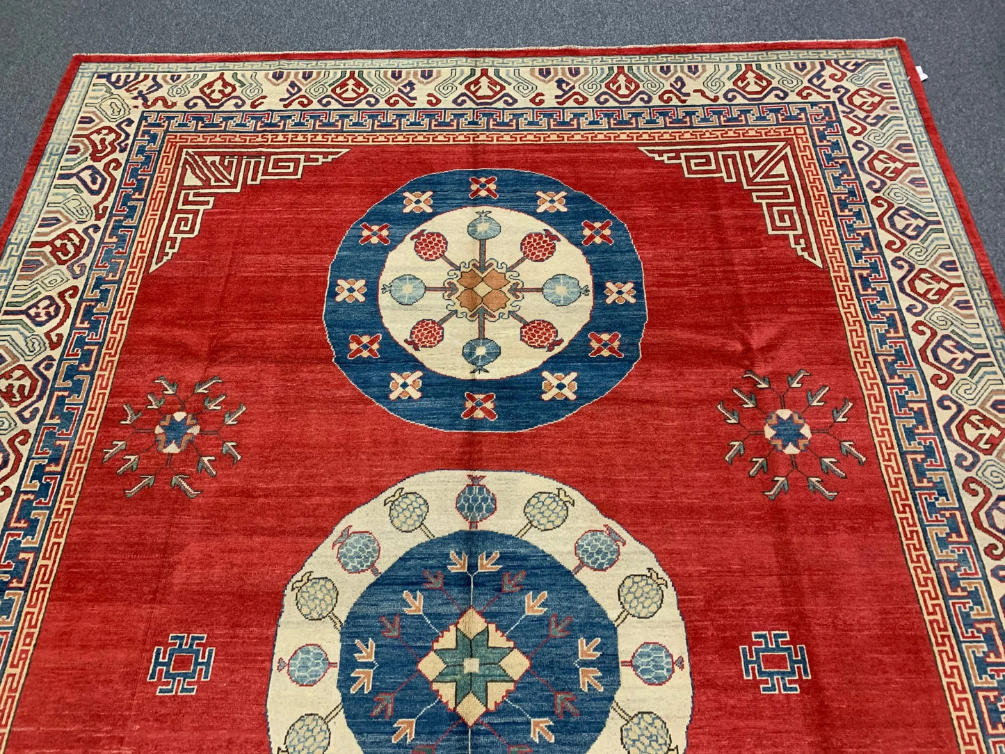 Red/Orange 9X12 Kazak Handmade Wool Rug # 10713