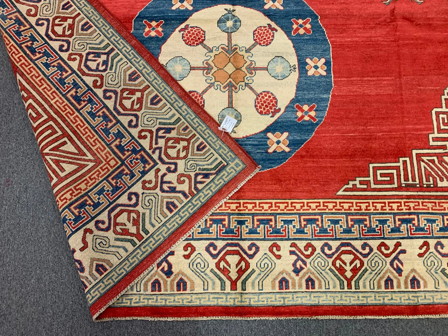 Red/Orange 9X12 Kazak Handmade Wool Rug # 10713