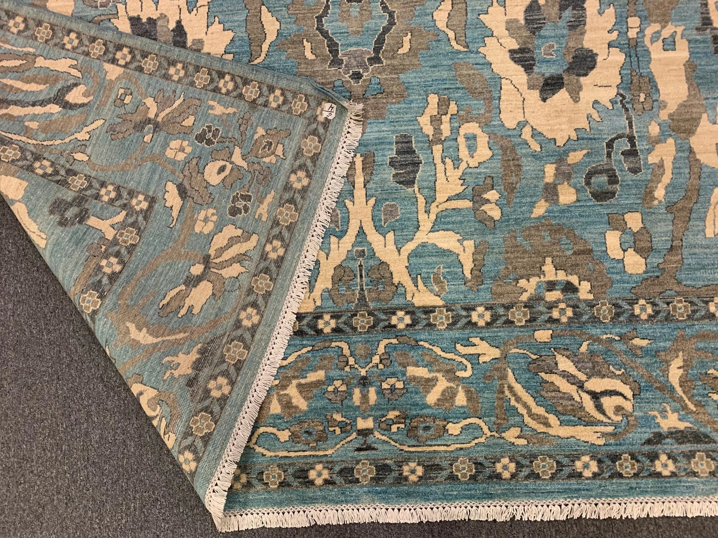 Light Mint Blue 9X12 Oushak Handmade Wool Rug # 11878