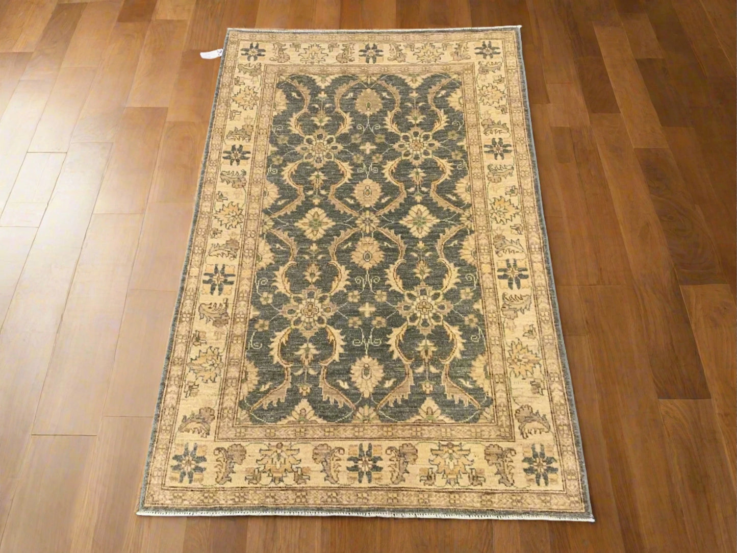 Gray Oushak 4X6 Handmade Wool Rug # 10331