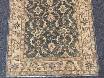 Gray Oushak 4X6 Handmade Wool Rug # 10331