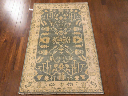 Oushak 4X6 Handmade Wool Area Rug # 11158